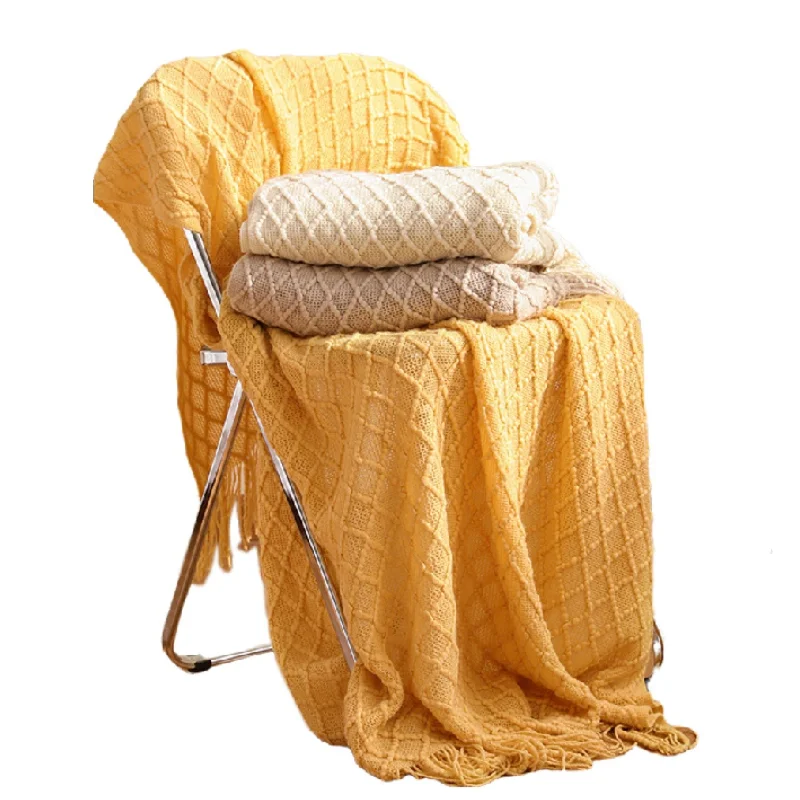 Tekstylia: Dzianinowy pled z f – Boho Throw Blanket Fringe recenzja i cena