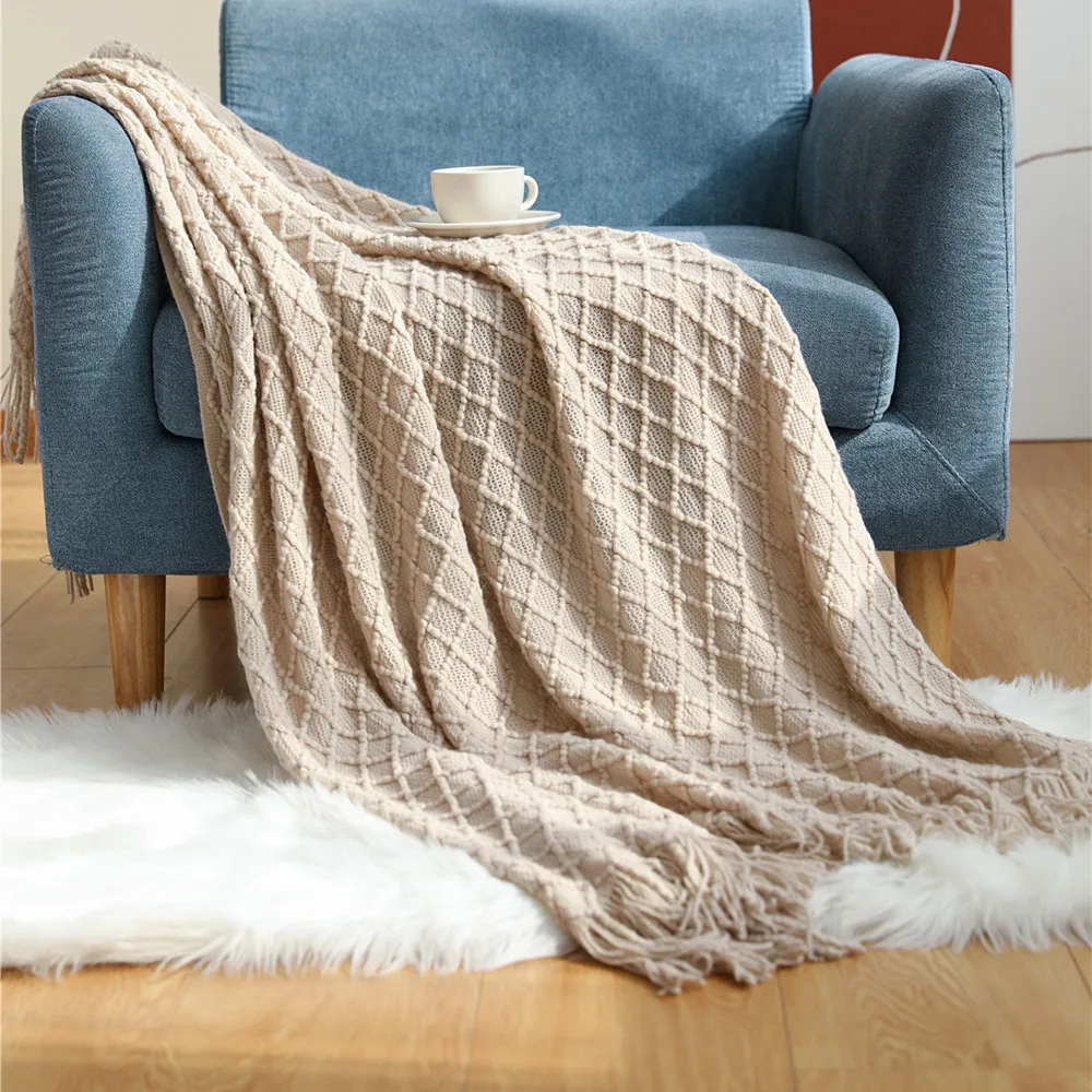 Tekstylia: Dzianinowy pled z f – Boho Throw Blanket Fringe recenzja i cena