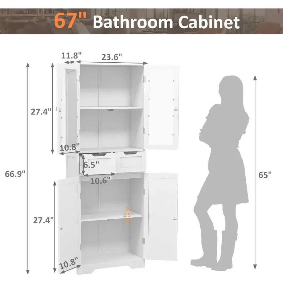 67 cm wysoka szafka łazienkowa – Storage & Organization recenzja i cena