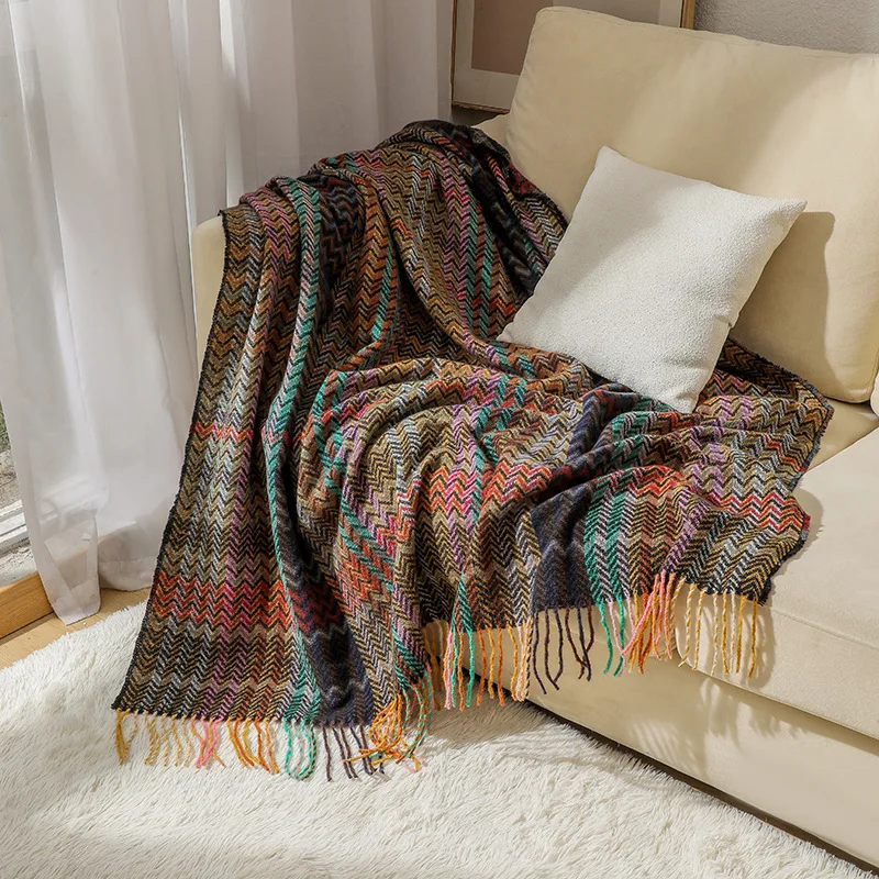 Koc w stylu boho z falistym wz – Boho Throw Blanket Fringe recenzja i cena