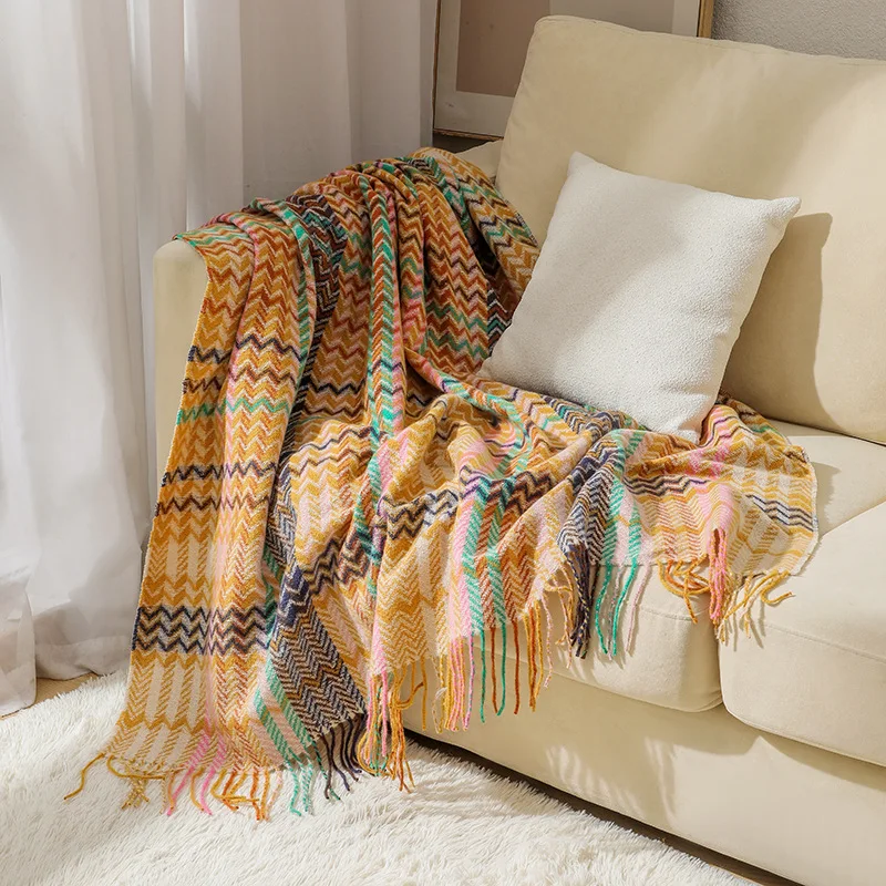 Koc w stylu boho z falistym wz – Boho Throw Blanket Fringe recenzja i cena